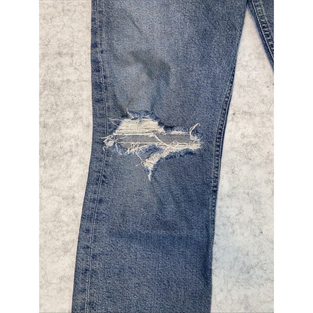 Agolde Riley Jeans Women's 27 Straight Leg High Rise Waist Button Fly Distressed - Picture 4 of 13